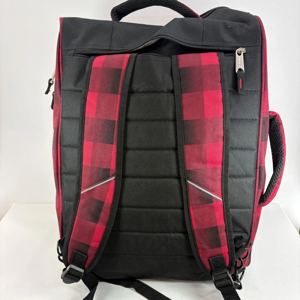 Athalon Ski Boot‎ Backpack Red Buffalo Plaid Snowboard Gear Bag Helmet Storage
